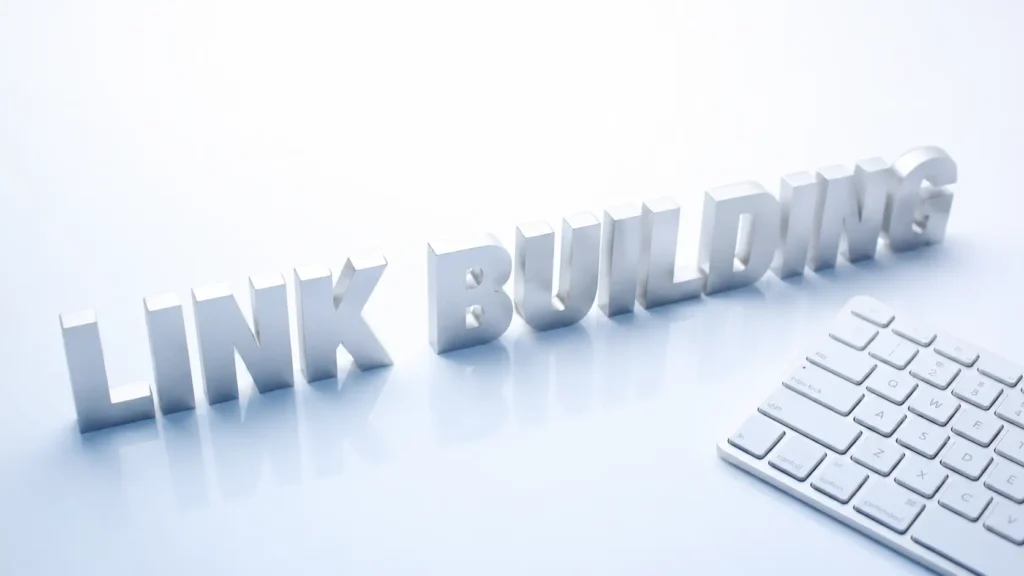 3D γραφικό με τον όρο Link Building που εξηγεί τι είναι τα backlinks και τον ρόλο τους στο SEO.